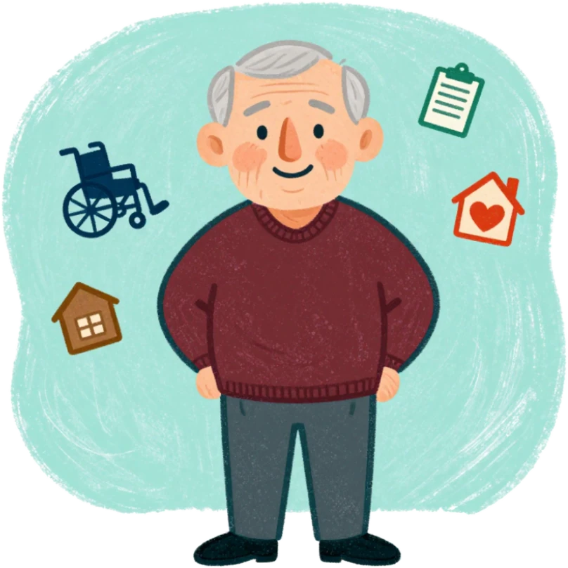 Illustration representing safe, accessible living at home