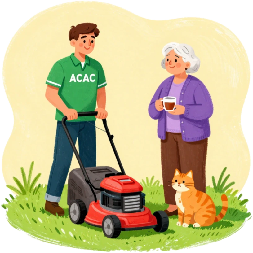 Illustration representing gardening and home maintenance