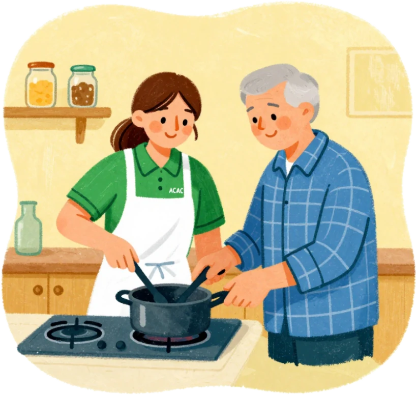 Illustration representing home-cooked meals
