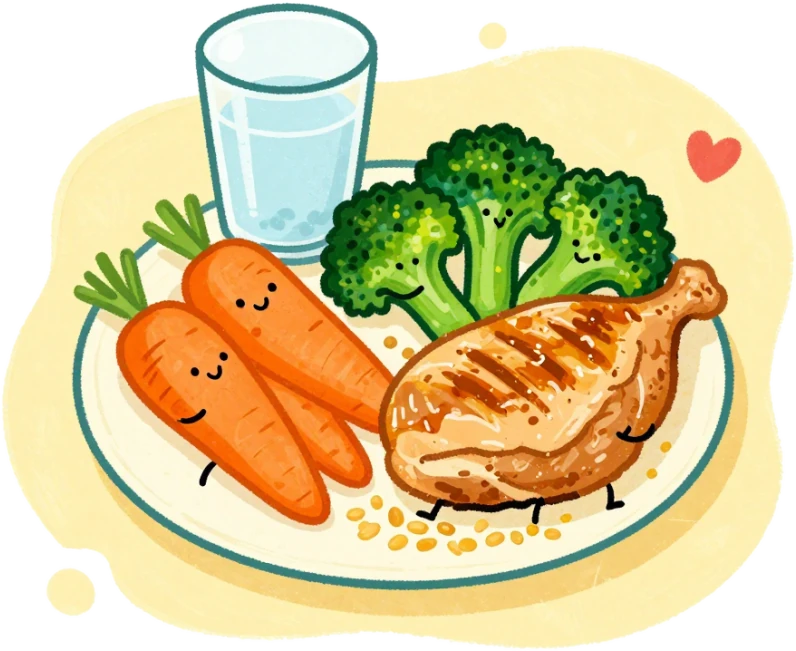 Illustration representing healthy meals and nutrition