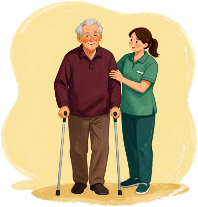 Illustration representing recovery and getting back on your feet