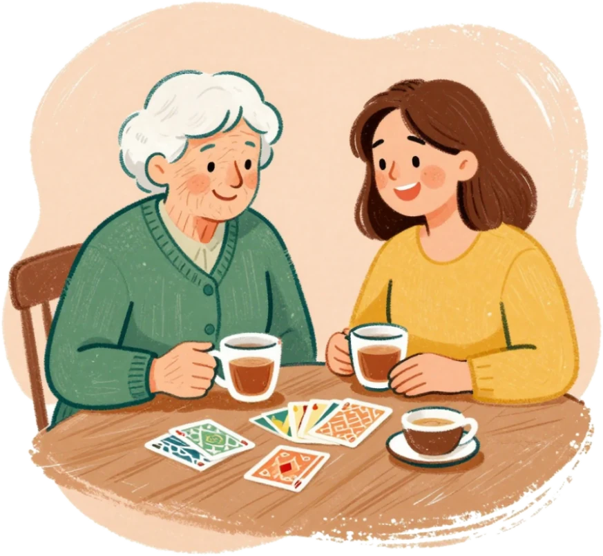 Illustration representing companionship and social connection