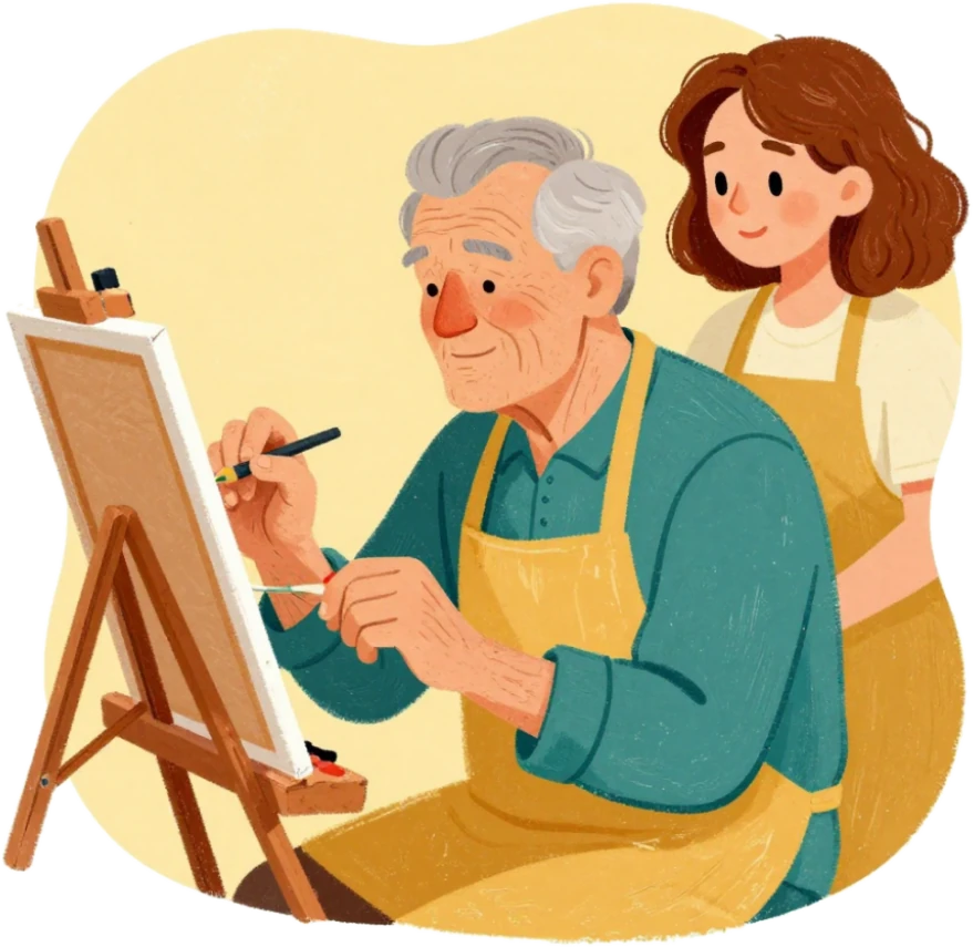 Illustration representing wellbeing and gentle therapy